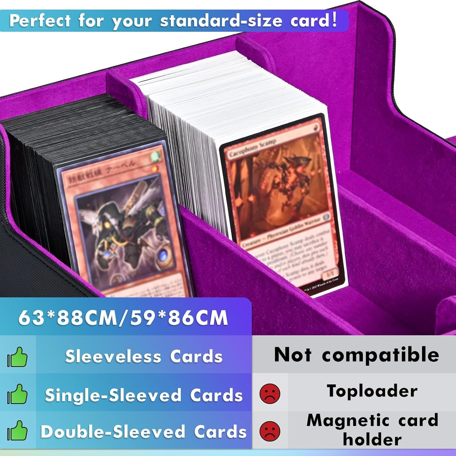 Trading Card Storage Box for 1800+, Leather Storage Box with Strong Closure