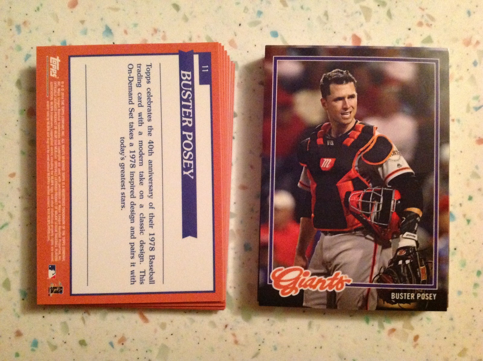 Buster Posey #11 Giants MVP 2018 Topps On-Demand Set #6 Inspired By ’78 1978