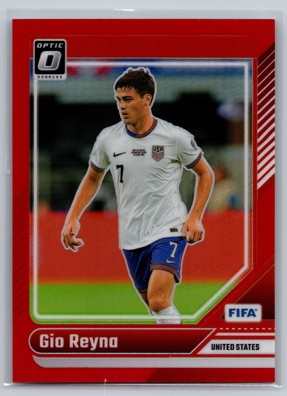 2024-25 Panini Donruss FIFA Optic Red Prizm /299 Giovanni Gio Reyna #14 USMNT