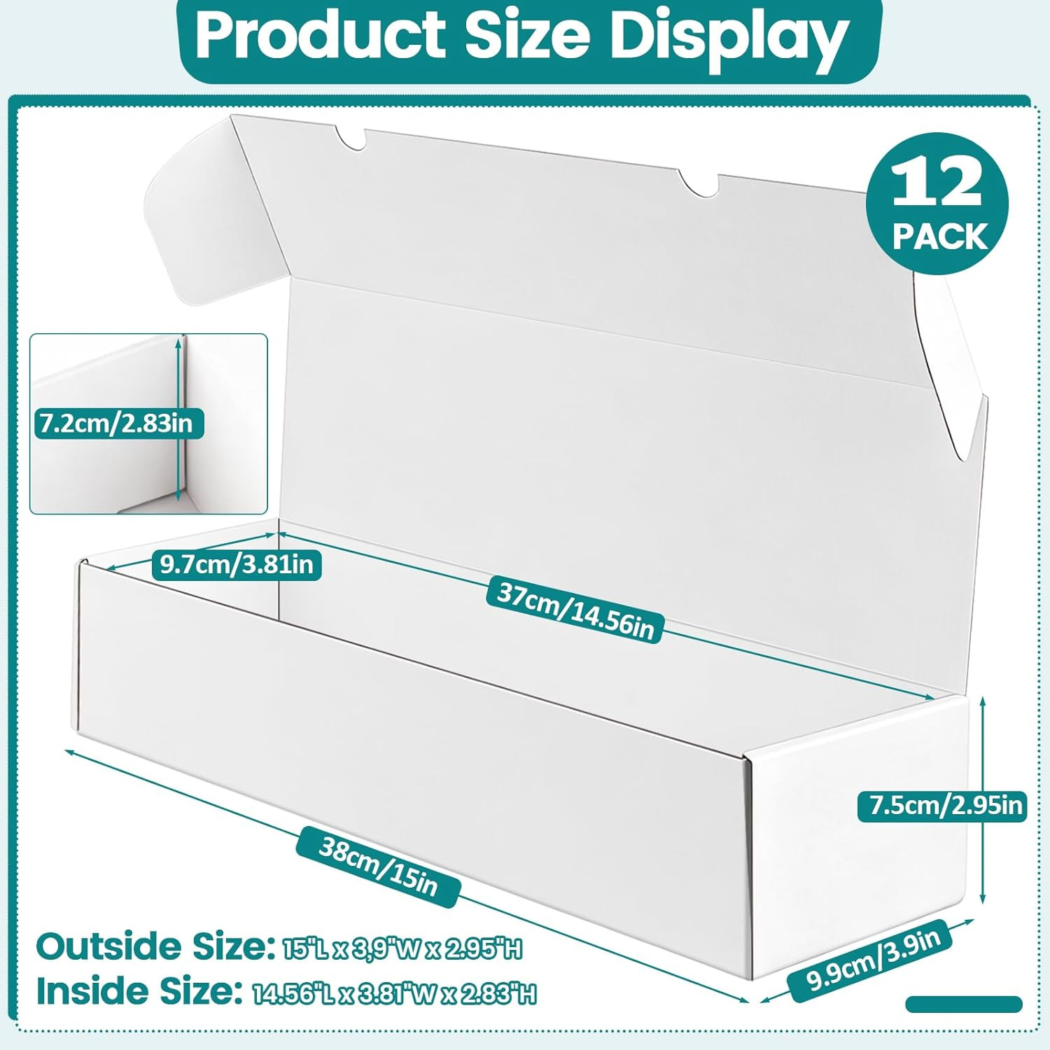 12-Pack 1100 Count Trading Card Storage Box, White Corrugated Cardboard Storage
