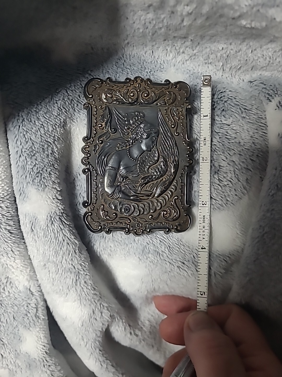 Antique Coin Silver Plate Monogram Calling Business Card Case Holder G2U