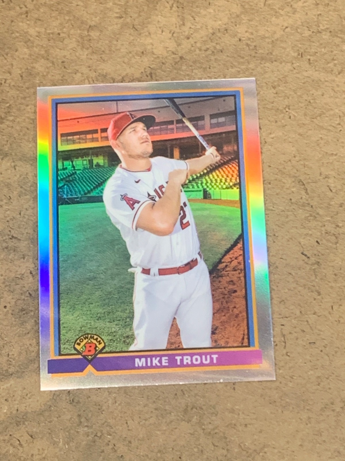 Mike Trout 2021 Bowman Chrome 1991 Throwback Refractor #91B-MT Angels