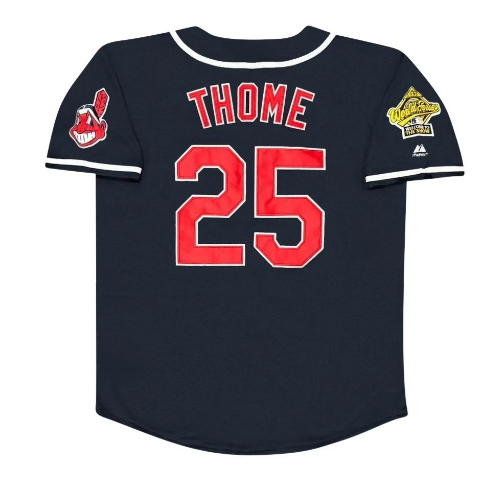 Jim Thome 1995 Cleveland Indians Alt Navy Blue World Series Men’s Jersey (L-XL)