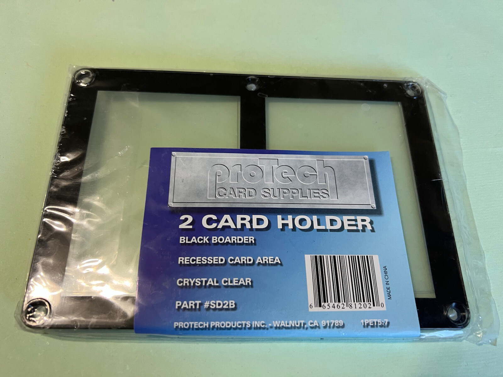 ProTech Screw 2-Card Black Border Screwdown Card Holder Recessed Ultra Clear