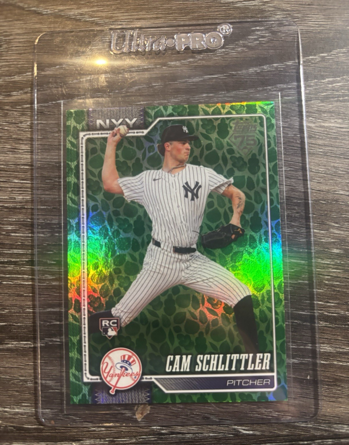 Topps 2026 Series 1 Cam Schlittler Yankees Green Leaf Foil #111 RC