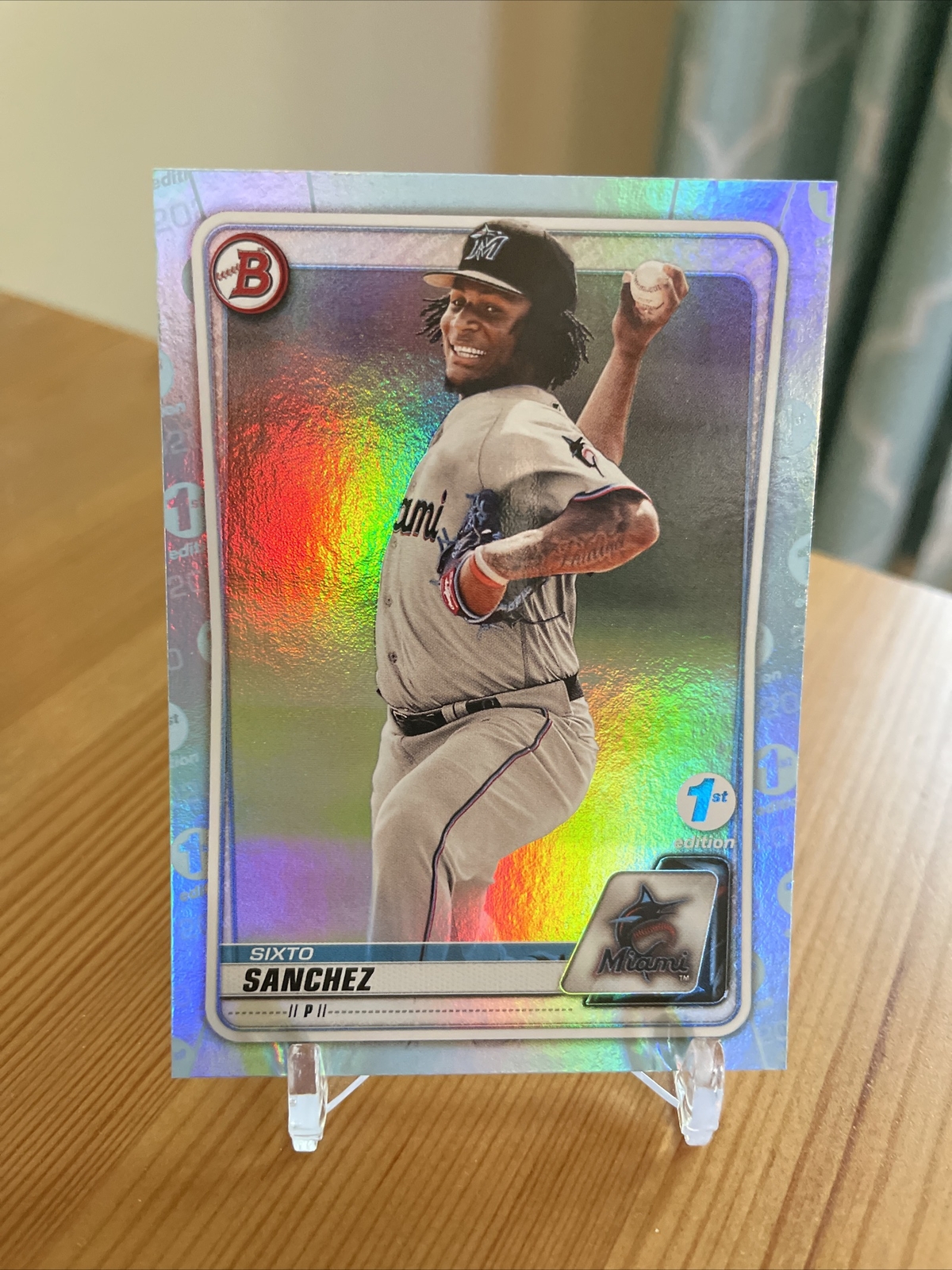 2020 Bowman 1st Edition Sixto Sanchez Sky Blue Foil – Miami Marlins