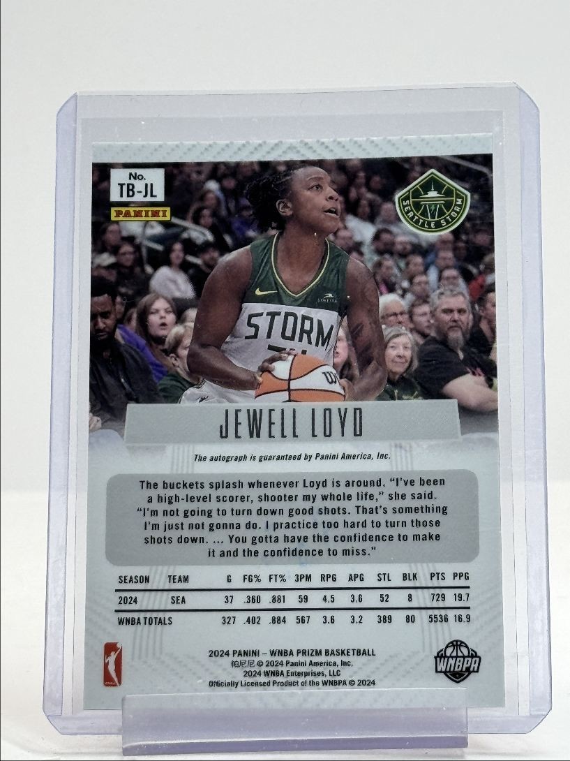 2024 PANINI PRIZM WNBA THROWBACK AUTOGRAPH JEWELL LOYD #Unspecified Autograph
