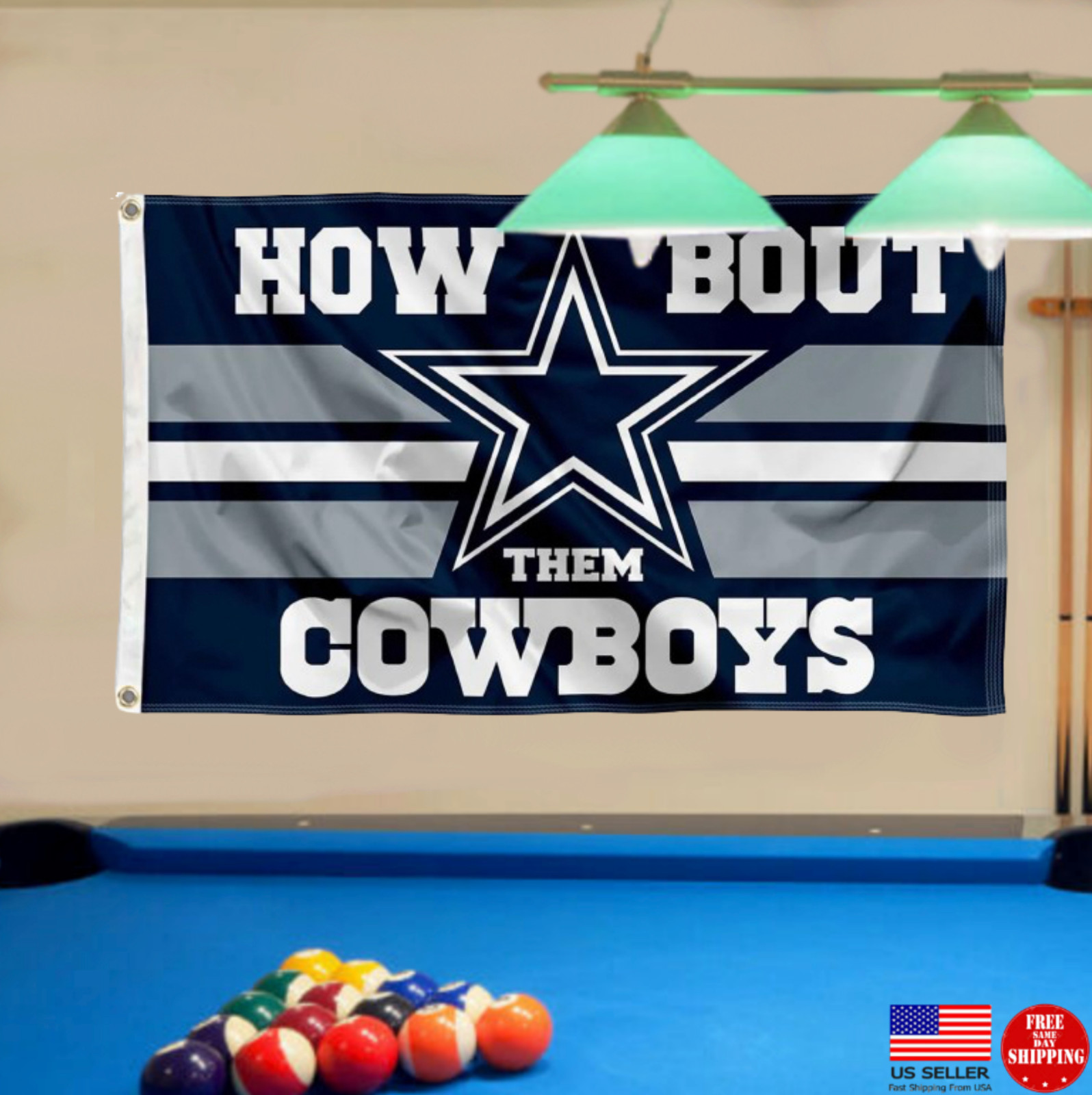 Dallas Cowboys How Bout Them Cowboys 3×5 Banner Flag Man Cave Flags Banners USA