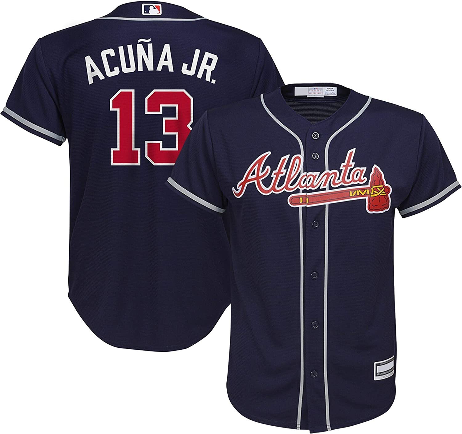 Outerstuff Ronald Acuna Jr. Jersey Atlanta Braves MLB Kids/Youth 4-20 Player