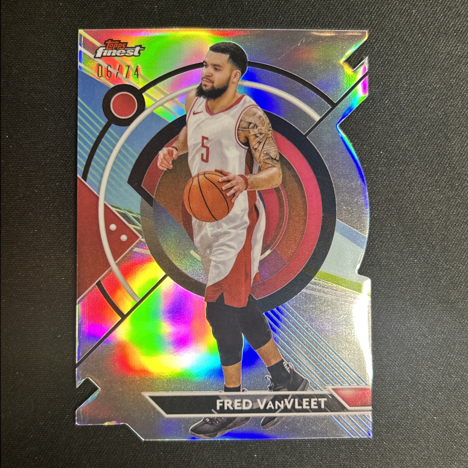 🔥Fred VanFleet 2023-24 Topps Finest Die Cut Refractor #98 Rockets 06/74 *NICE*