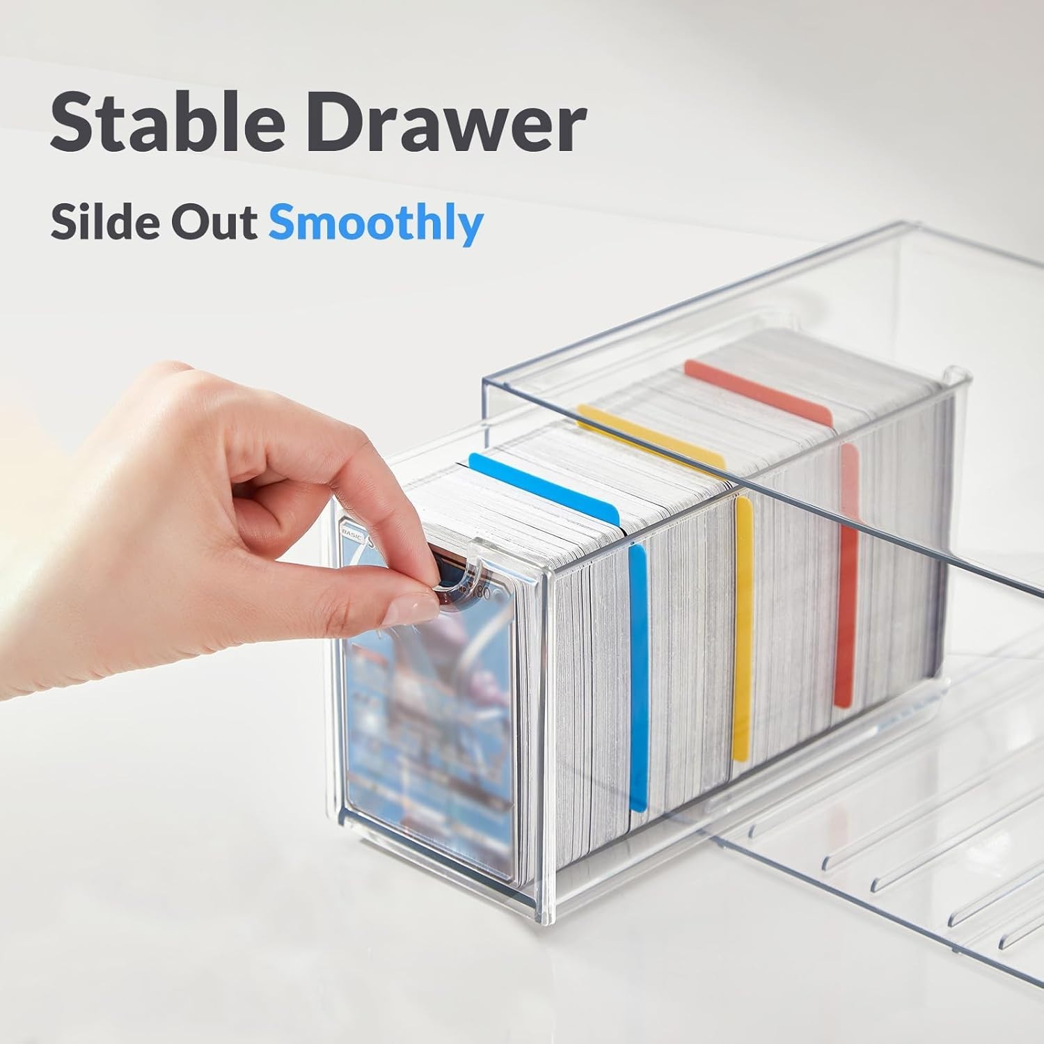 Effortless Card Organization: Stackable 6 Drawer Box for Sports & TCG Cards