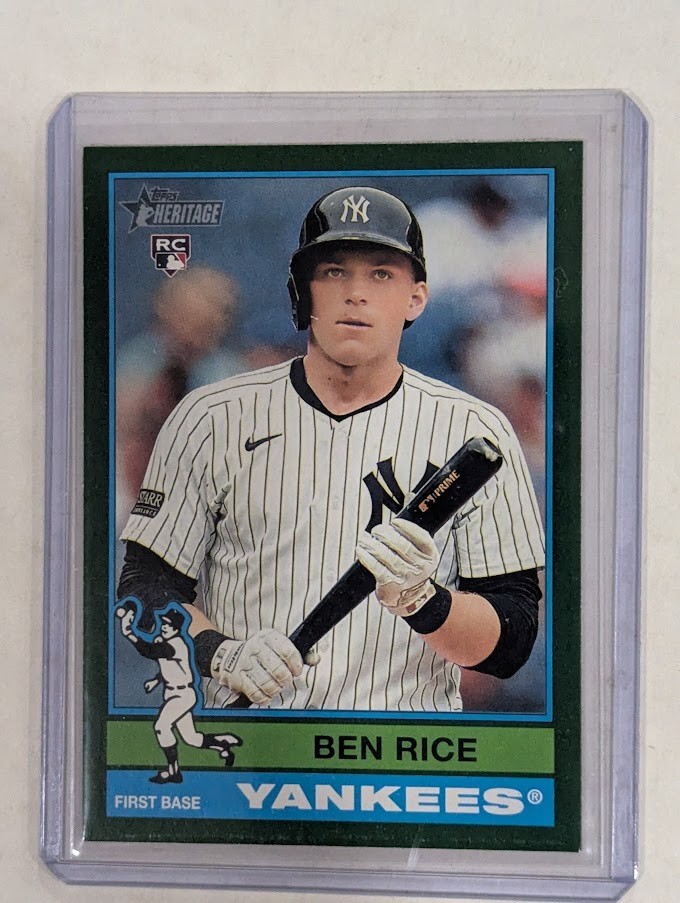 2025 Topps Heritage Green Border Variation #406 Ben Rice RC Rookie