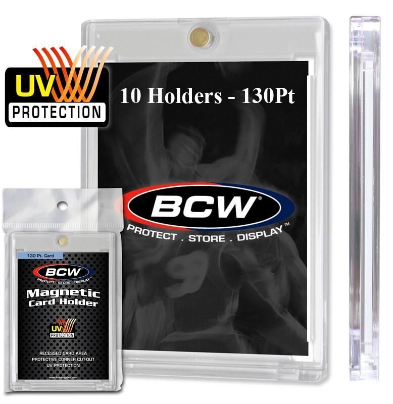 10 BCW Magnetic Card Holders 130 Pt Recessed UV Protection Slab 2 1/2 x 3 1/2 “