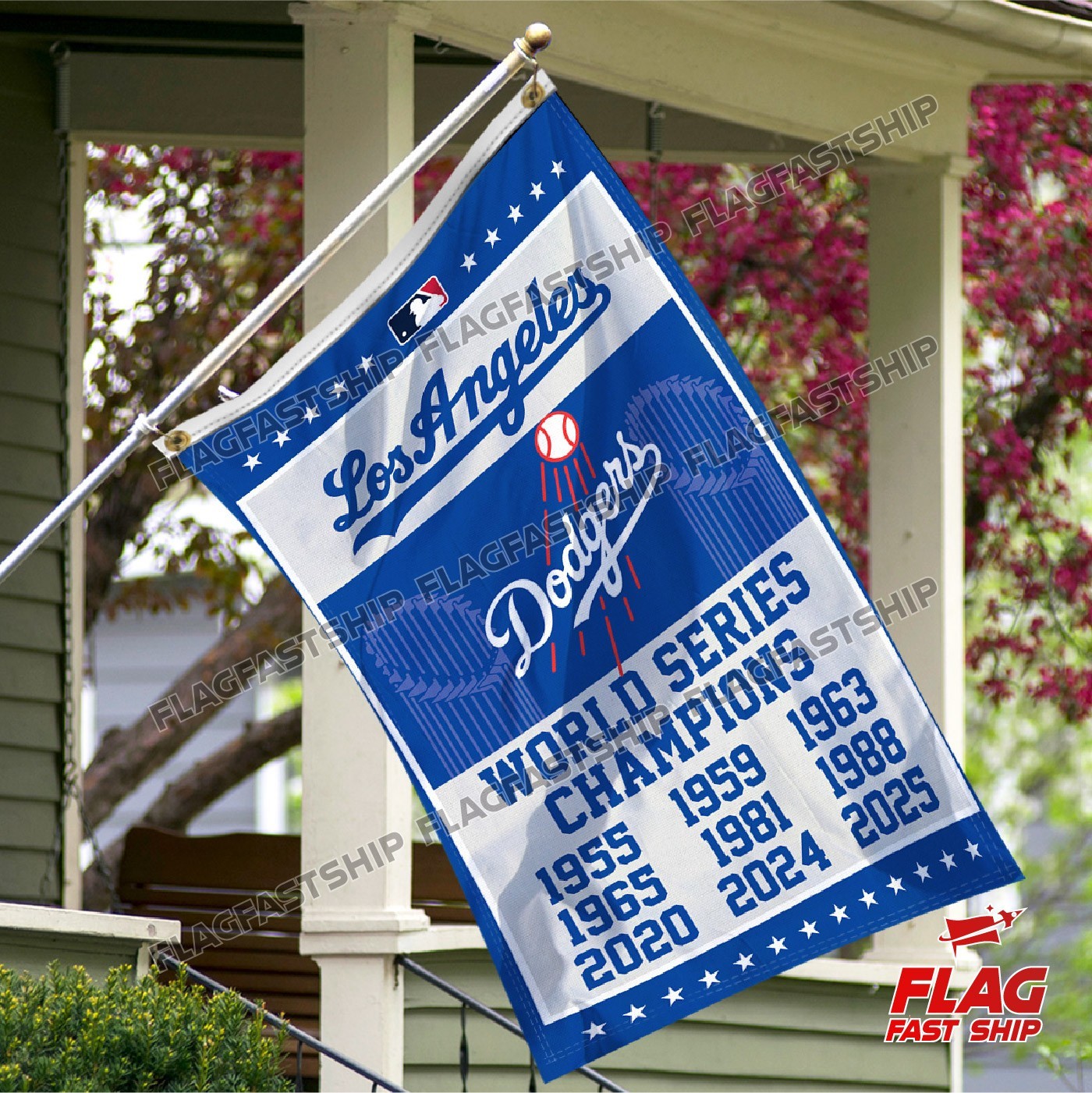 Los Angeles Dodgers Premium 3×5 ft Flag LA MLB Baseball World Series Banner