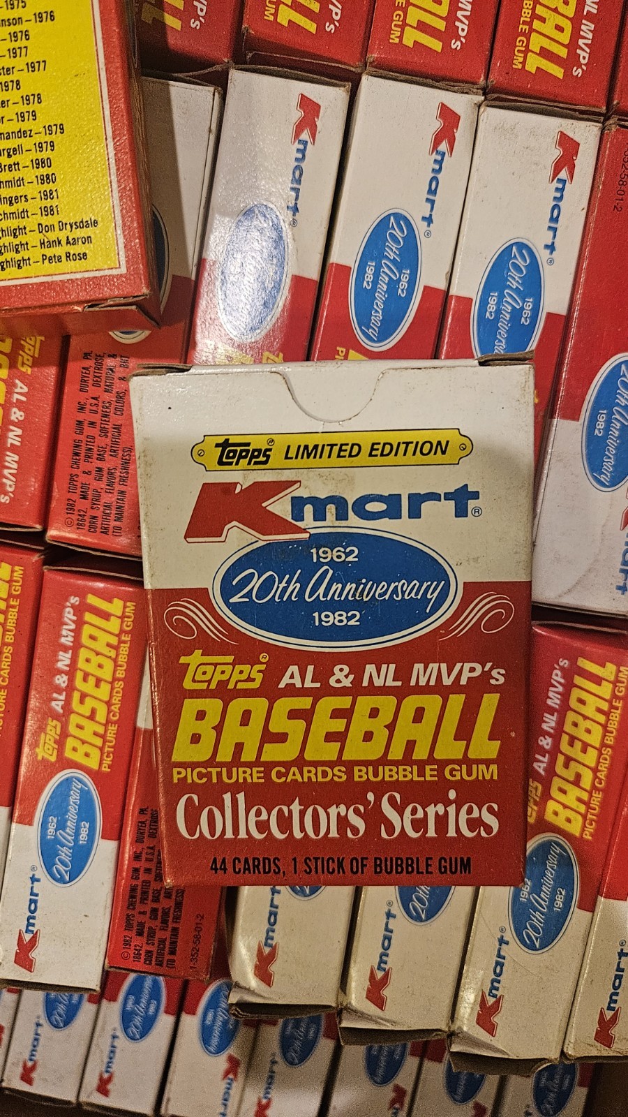 1982 Topps Kmart 20th Anniv MVP Collectors’ Series Full 44 Card Set