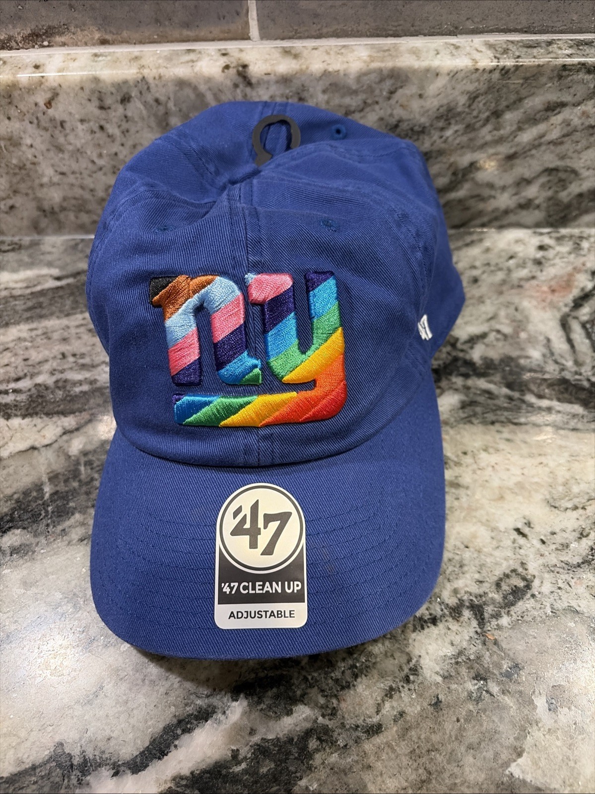 47 Men’s New York Giants Pride 🏳️‍🌈Royal Clean Up Adjustable Hat One Size New