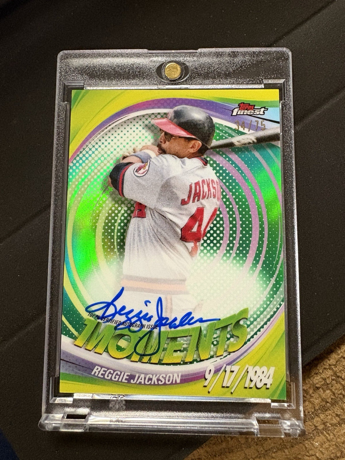 2025 Topps Finest Reggie Jackson Finest Moments Green Auto /75 Angels