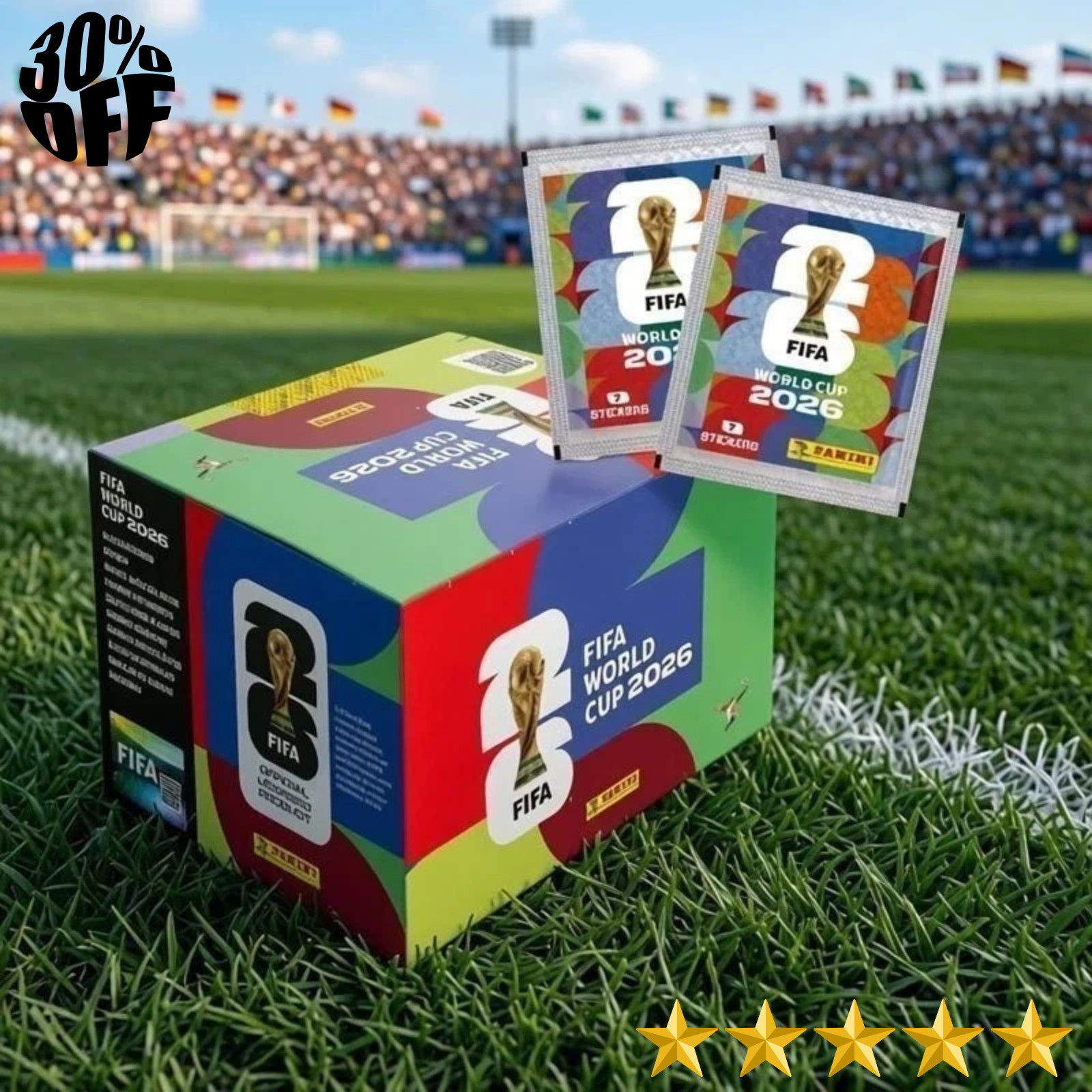 Panini FIFA World Cup 2026 Stickers 50 Pack Box Sealed 350 Stickers Collection