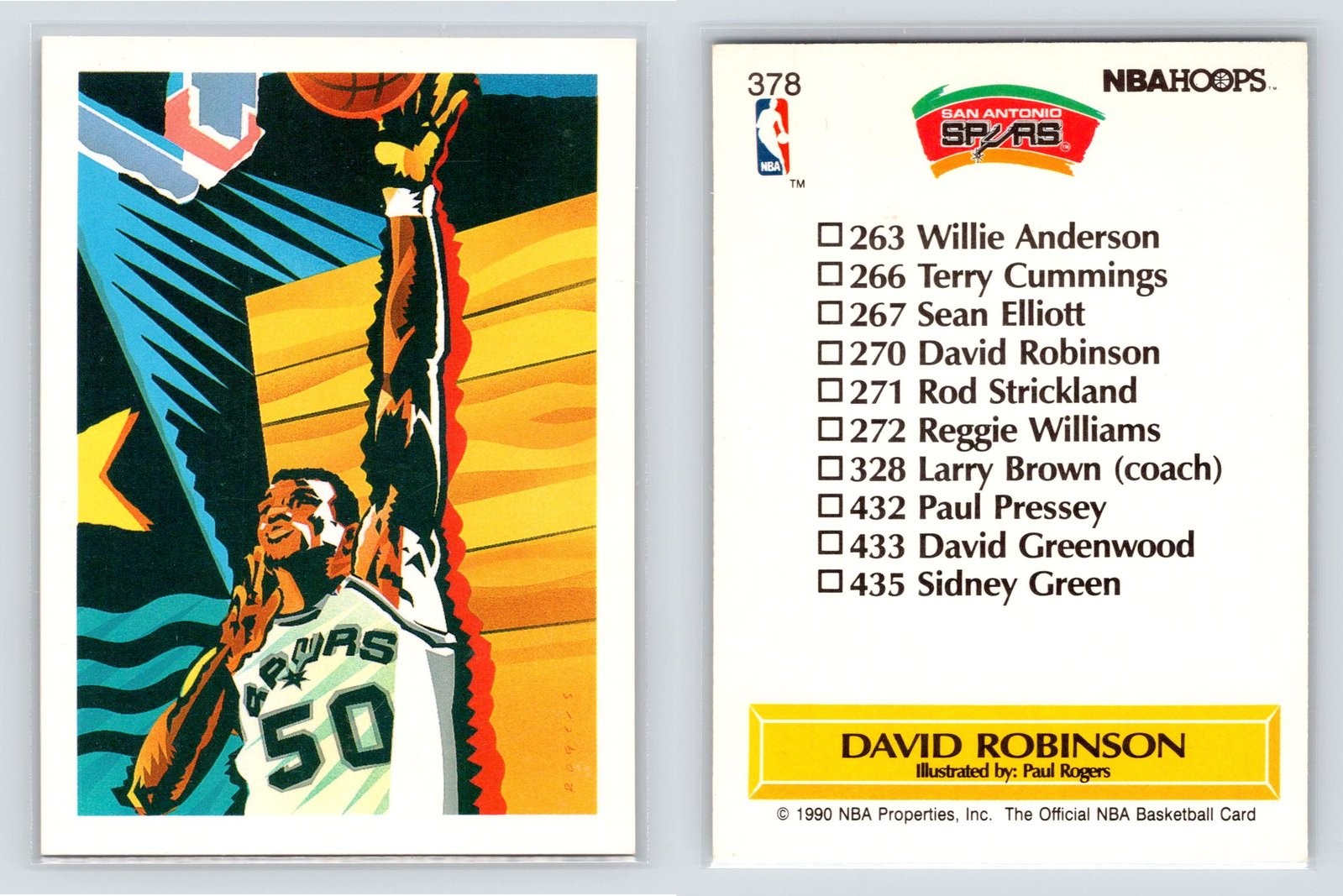 1990-91 NBA Hoops David Robinson #378 EX