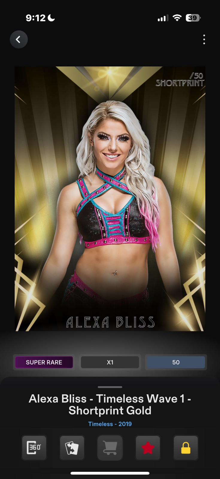 Alexa Bliss – 50cc Timeless Super Shortprint DIGITAL WWE Topps Slam DIGITAL