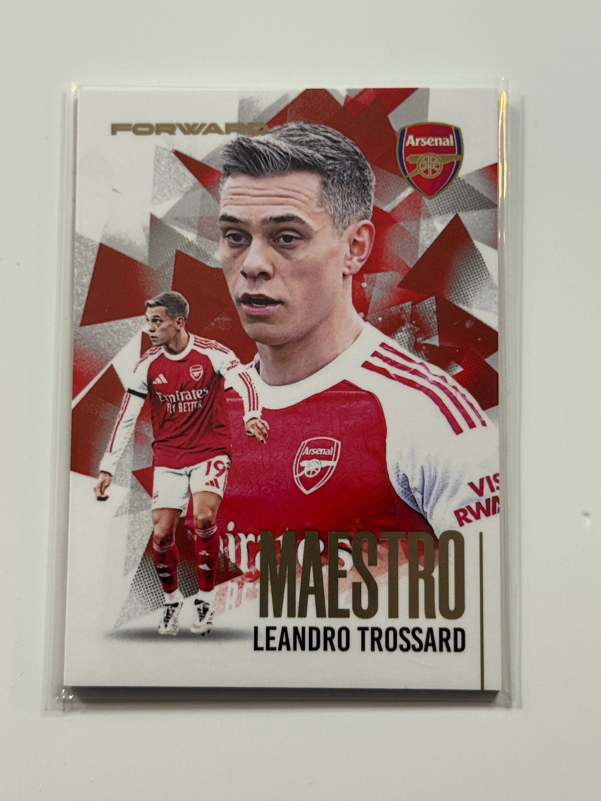 2025-26 Futera Club FX Arsenal Maestro Gold #19 Leandro Trossard 02/19