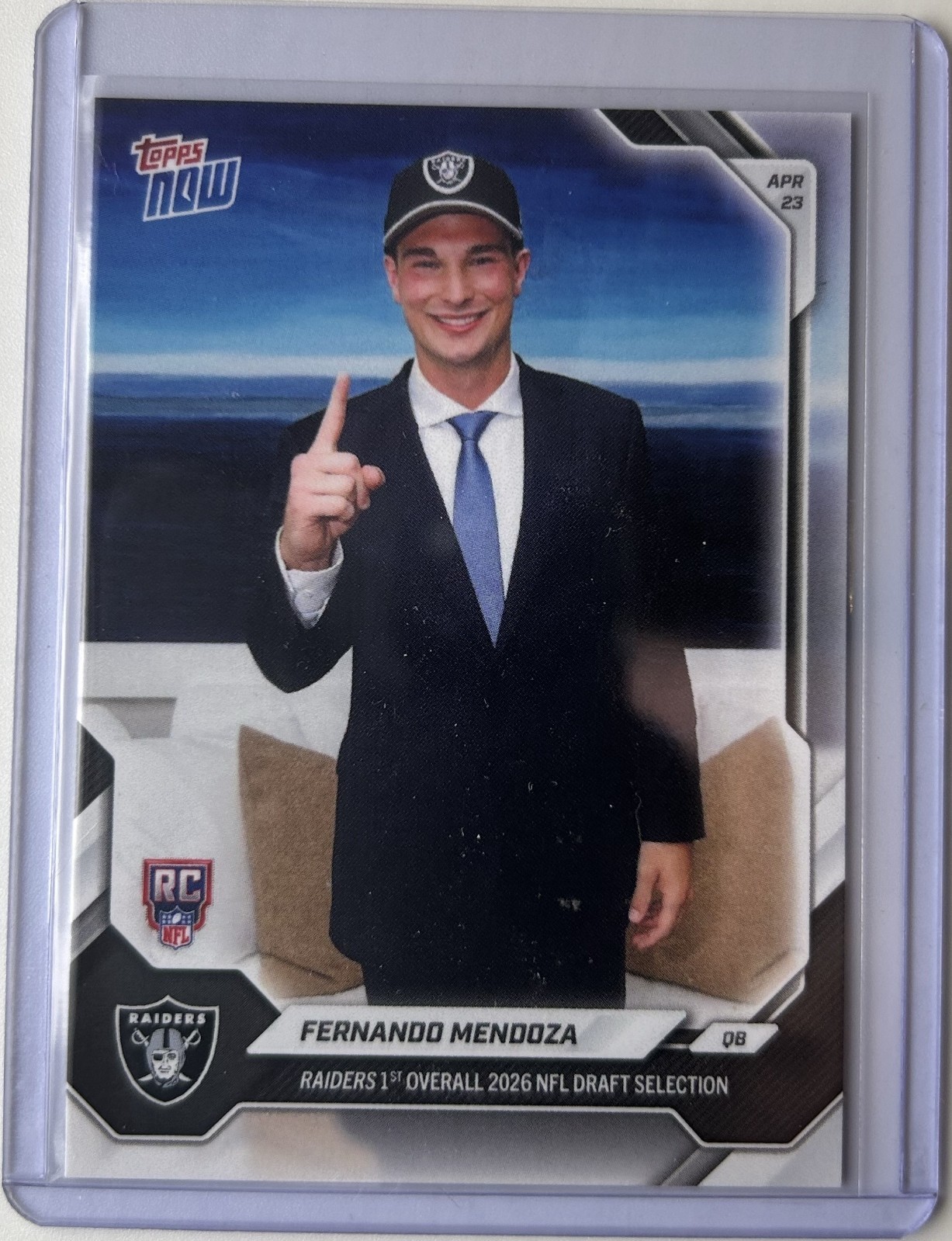 Fernando Mendoza 2026 NFL Topps Now #FMEN Raiders Draft Pick #1 RC PR: 126581