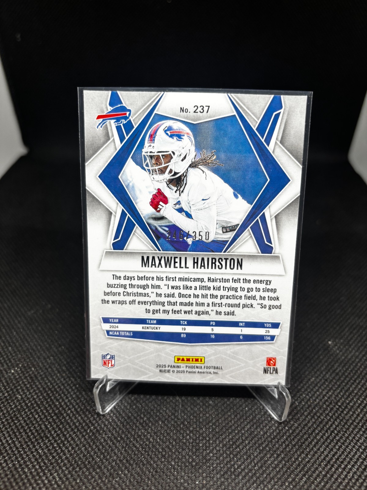2025 Panini Phoenix – Rookies Maxwell Hairston #237 Fire Burst /350 (RC)