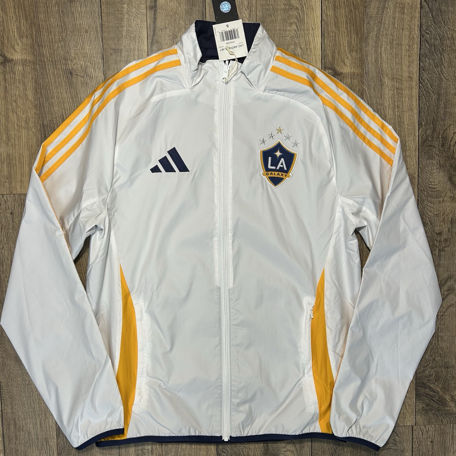 NWT LA Galaxy adidas White/Navy 2025 Anthem Reversible Full-Zip Jacket Sz S $110