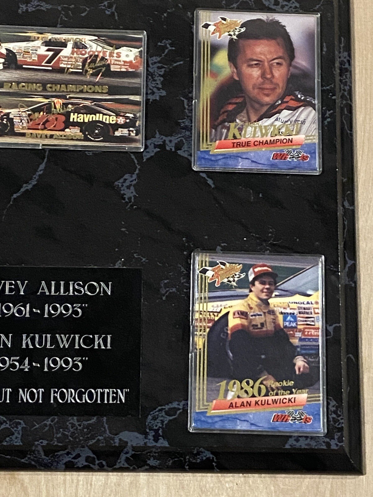 In Memory Davey Allison & Alan Kulwicki Memorial Wall Plaque 10.5″ x 13″ NASCAR