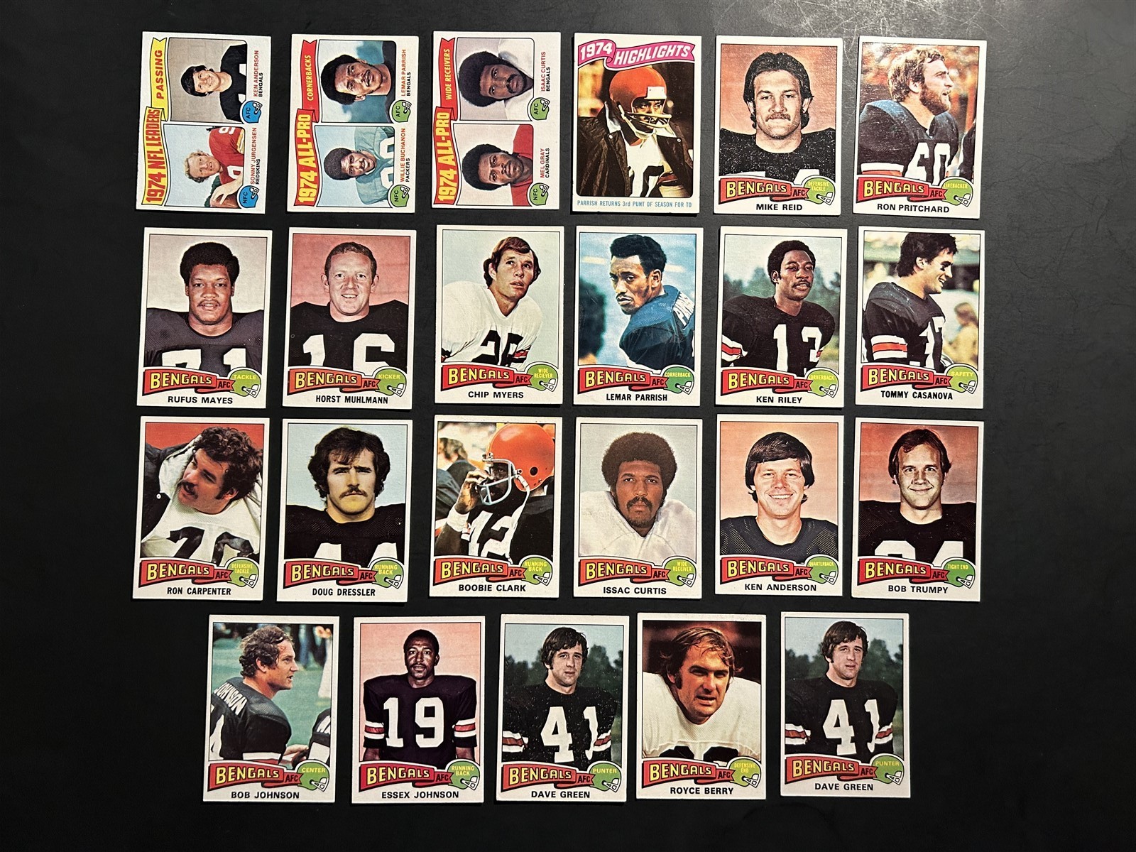 1975 Topps CINCINNATI BENGALS Set of 22 KEN ANDERSON Isaac CURTIS Bob TRUMPY