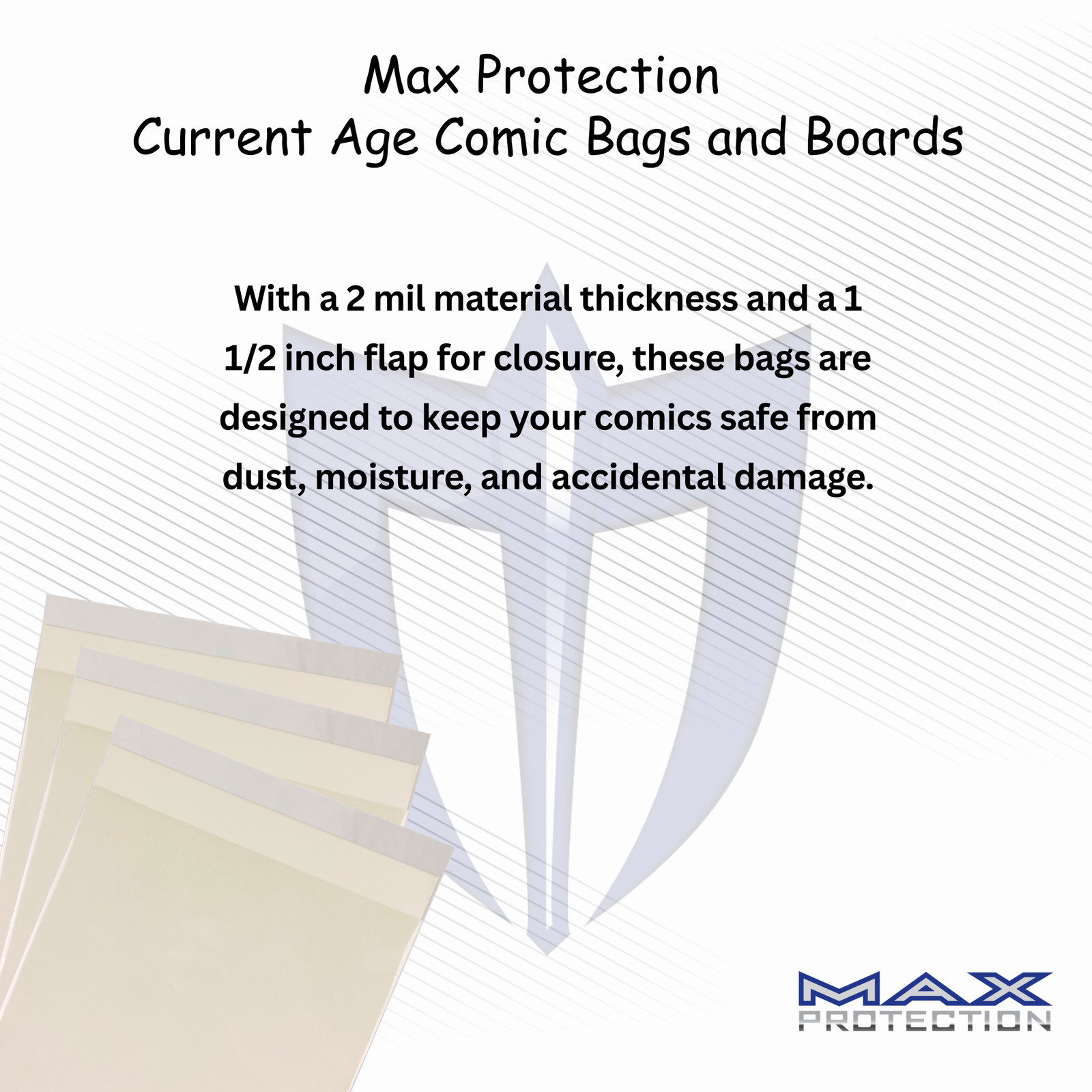 100 Current / Modern Comic Book Archival Poly Bags – 6 7/8 X 10 1/2 by Max Pro