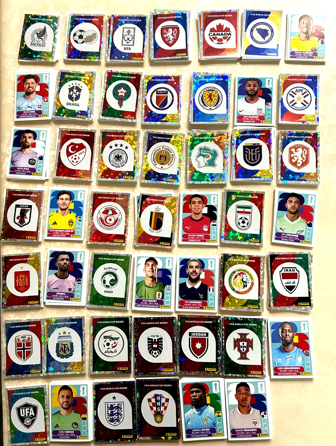 2026 World Cup soccer sticker singles group 10 argentina,algeria,austria,jordan
