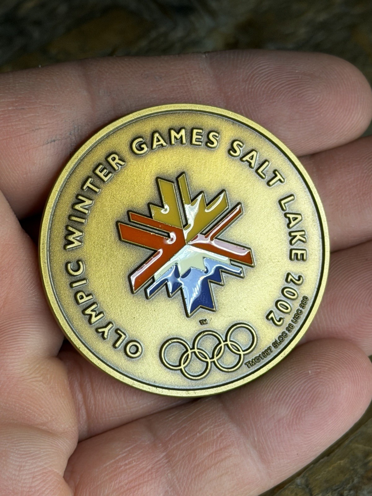 2002 Salt Lake City Winter Olympics Commemorative Challenge Coin Medallion 1.75″