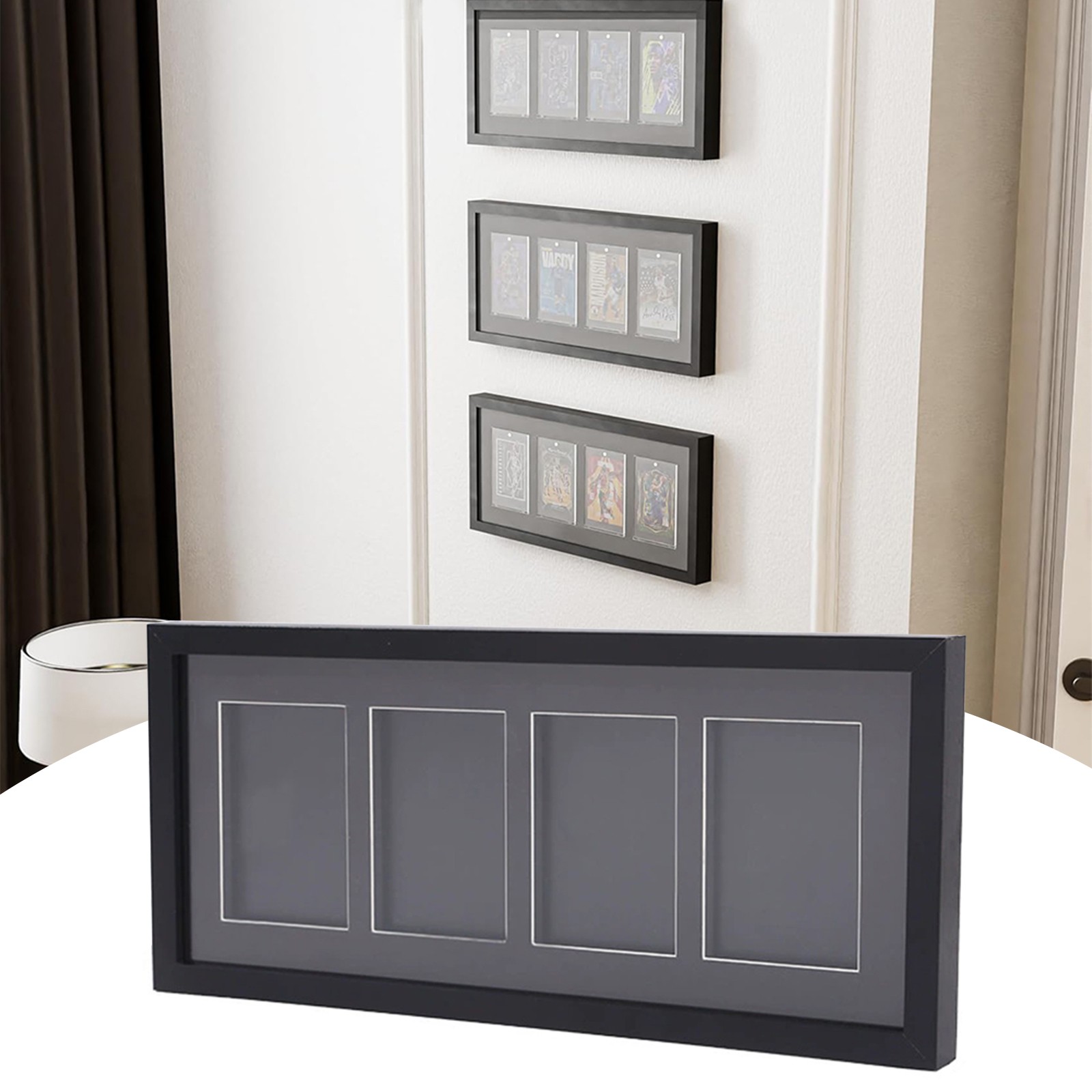 US Wall Mount Trading Card Display Frame 35pt UV Protection Magnetic Card Holder