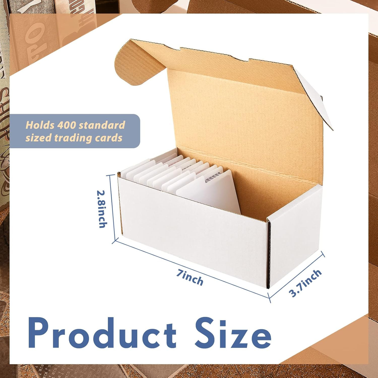 6 Pcs 400 Count Trading Card Storage Box Game Collectible Sport Trading Cases fo