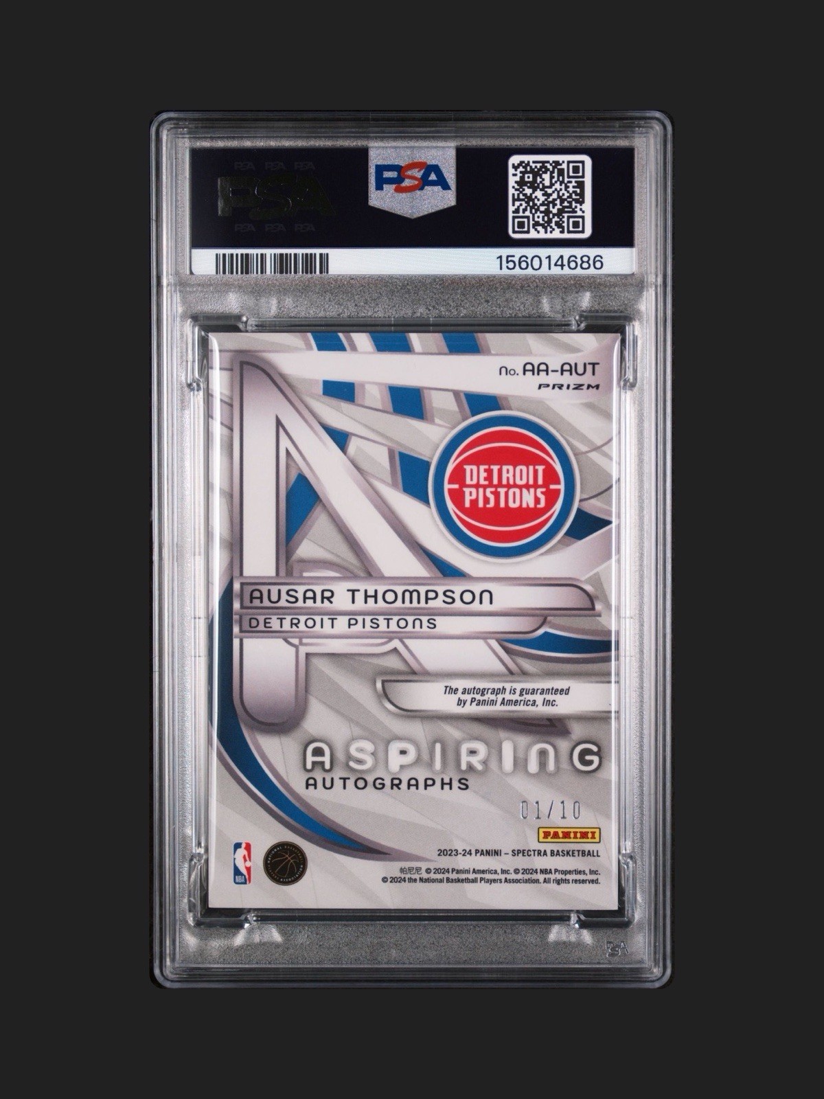 2023 Spectra International Ausar Thompson #AA-AUT Aspiring Auto /10 1st on Print