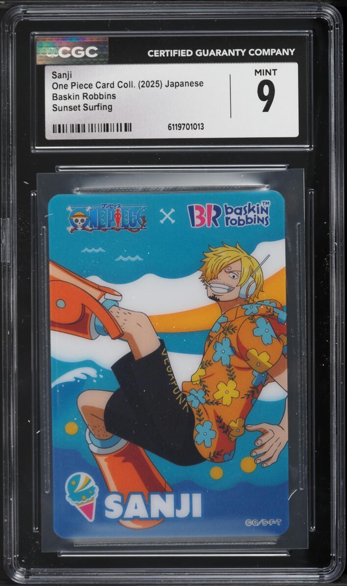 2025 One Piece Japanese Baskin Robbins Card Collection Sunset Surfing Sanj CGC 9