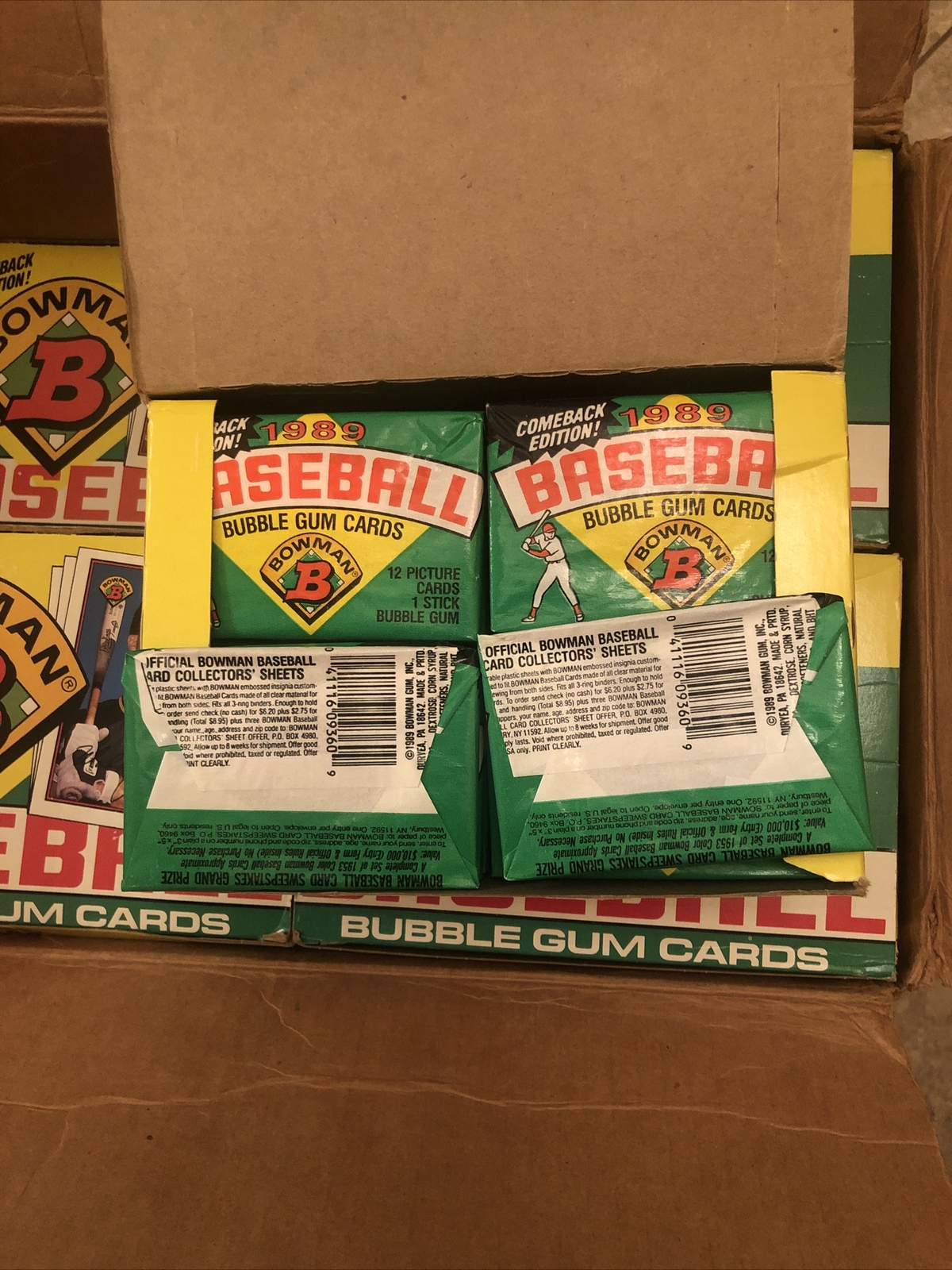 1989 Bowman Baseball Wax Box- From Sealed Case- Ken Griffey Jr Rookie RC