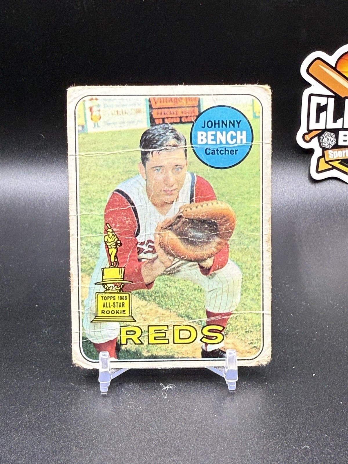 1969 Topps – Johnny Bench #95 – Multiple Creases – Reds (CBWM)