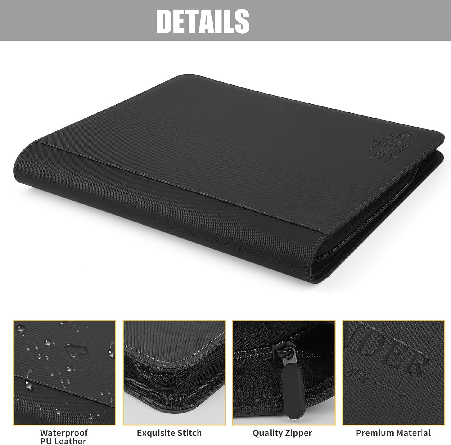 Toploader Binder,Toploader Hard Cases, 9-Pocket Pages Sleeves Hold up 288 Cards.