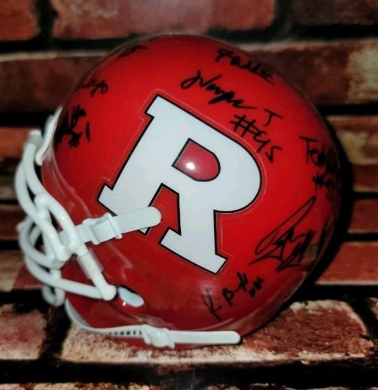 Rutgers Scarlet Knights Team Signed Mini Helmet 2007–2008 Multiple Players
