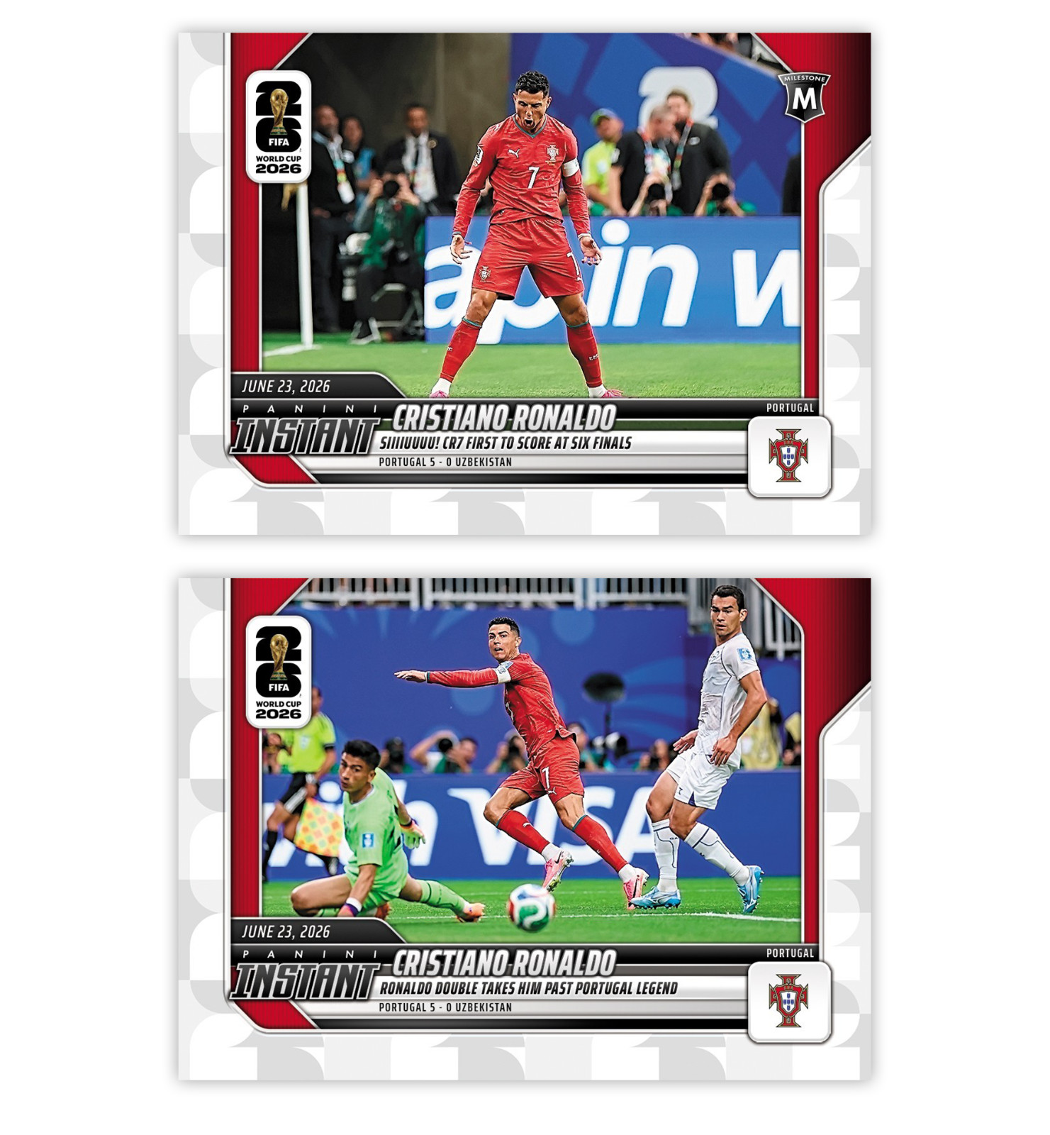 Cristiano Ronaldo 2026 Panini Instant FIFA World Cup #99 & #100 Portugal Presale