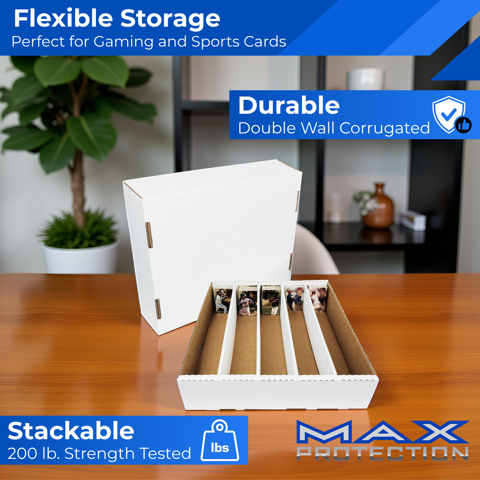 (5) Max Pro Super Monster 5000 Trading Card Capacity Storage Box Full Lid