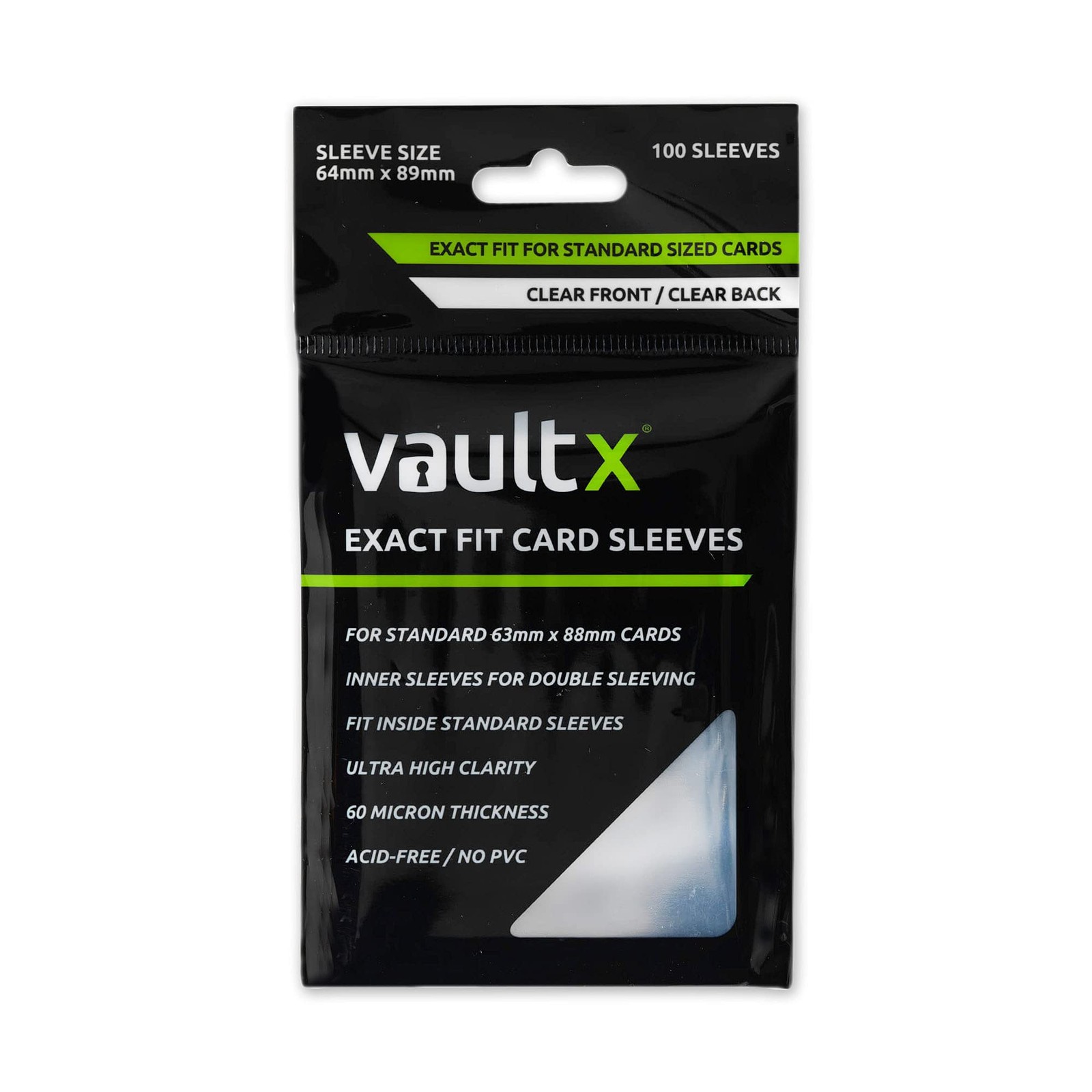 Vault X Exact Fit Sleeves 100 Pack Perfect Inner Sleeves for Trading Cards, C…
