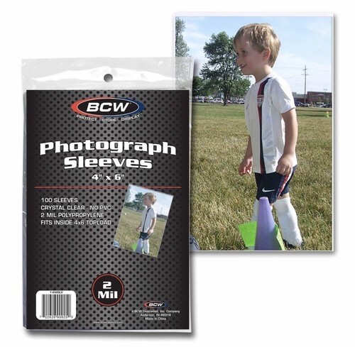 NEW 100 PK BCW 4 x 6 Photo / Postcard Poly Soft Sleeves Holders