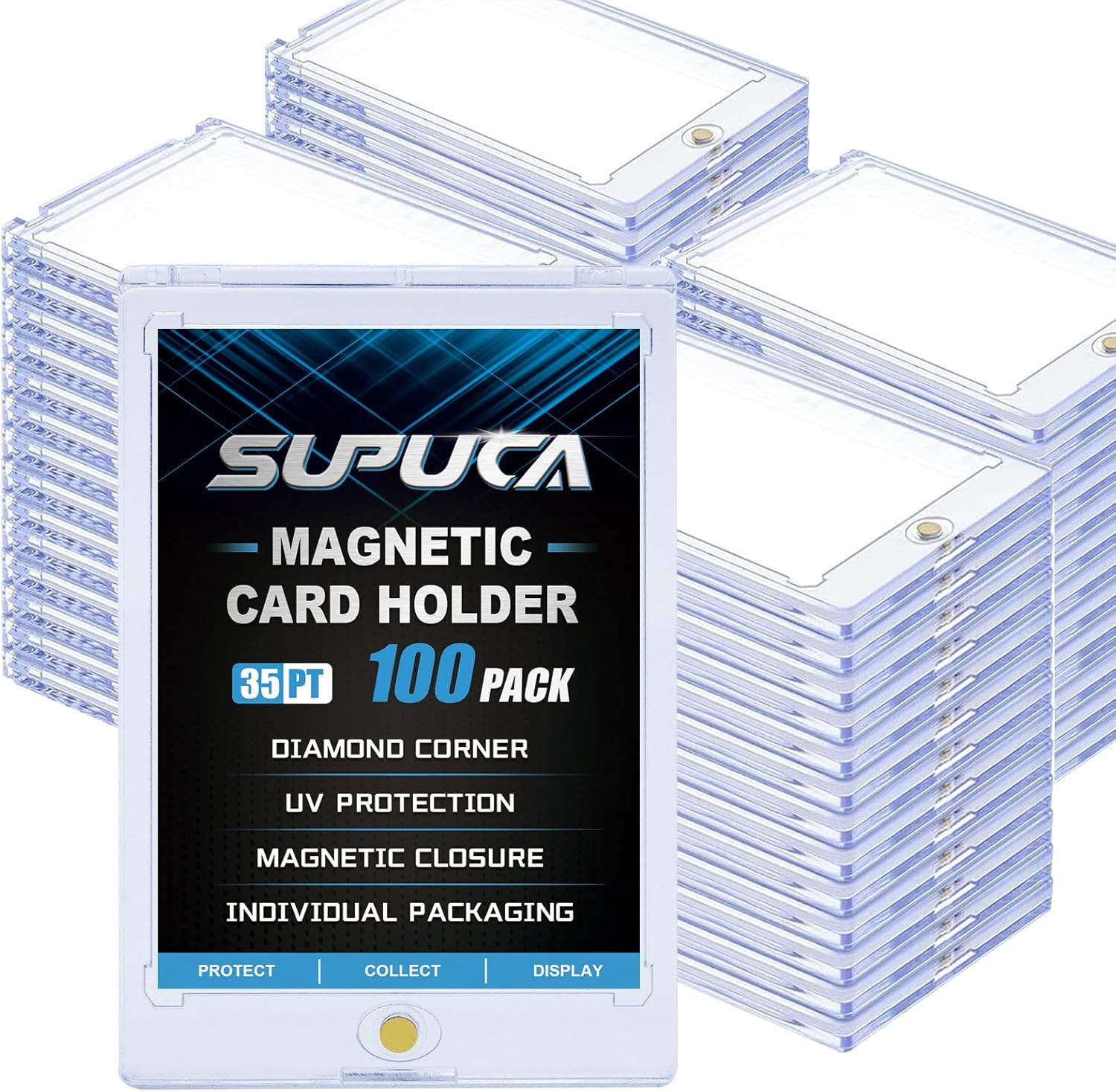 100Ct Magnetic Card Holders – One Touch Display Case for Trading Cards
