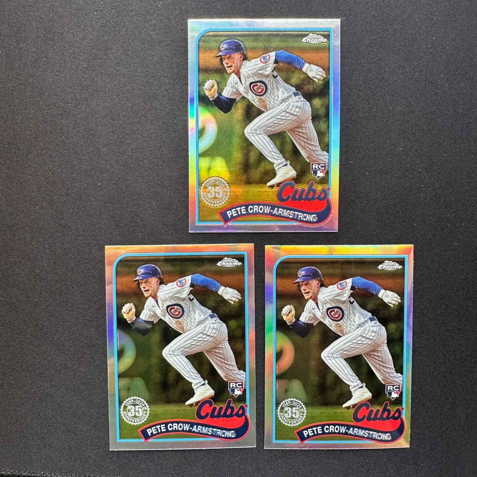 2024 Topps Chrome Pete Crow-Armstrong 1989 Refractor #89CB-19 3x RC 35th Rookie