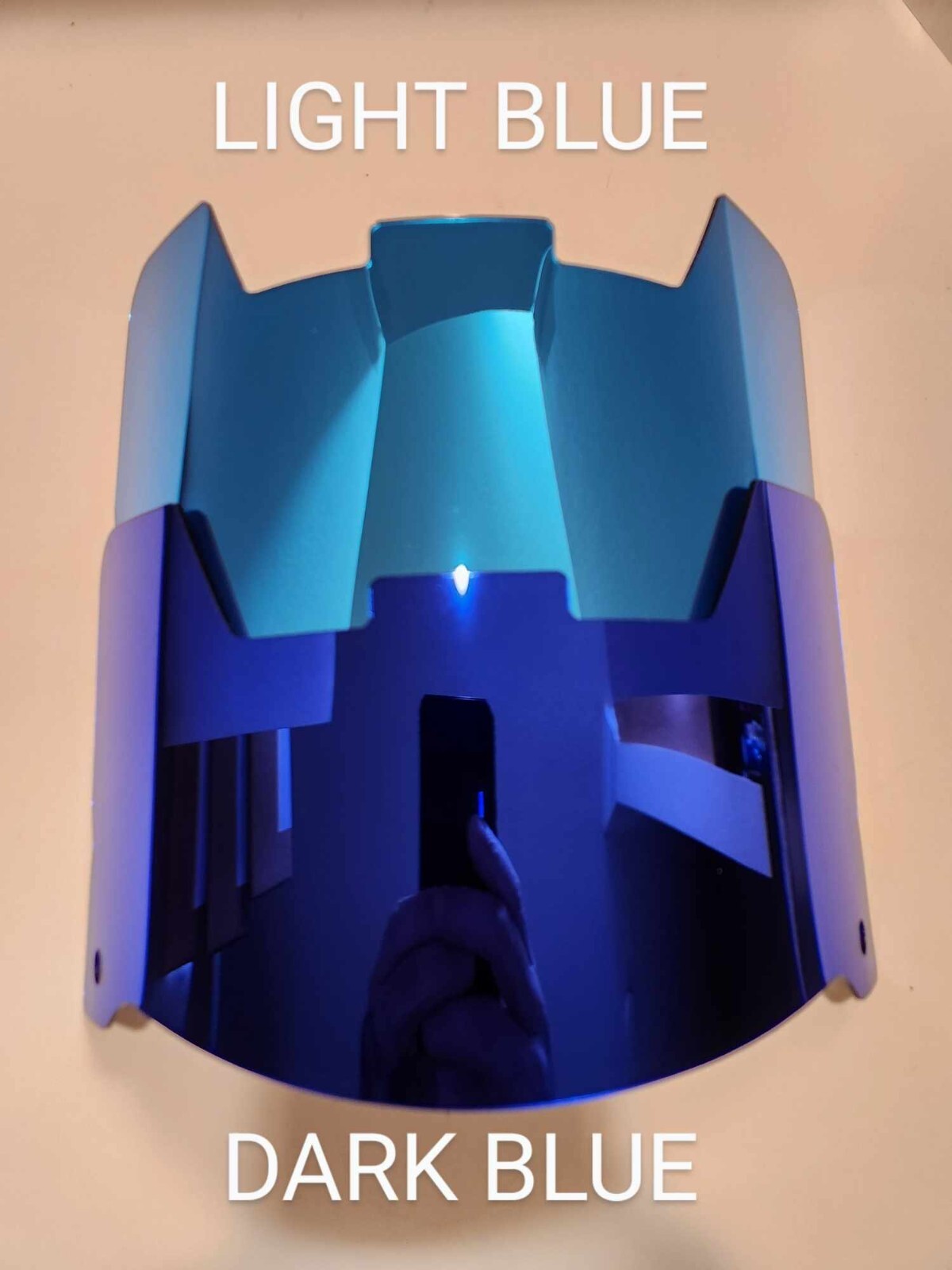 BLUE MIRROR Full Size Football Flex Helmet Visors With Clips FOR DISPLAY ONLY