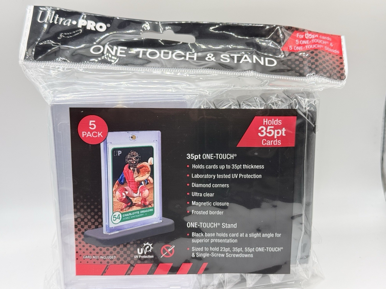 Ultra Pro 35pt One Touch Magnetic Card Holders 5-Pack Combo Inc. Display Stands