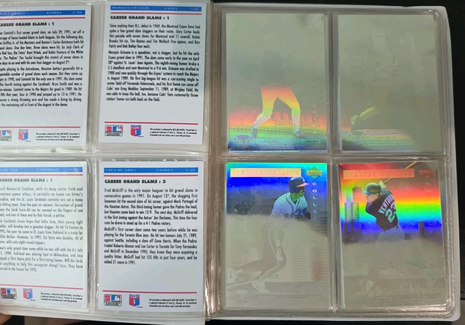 1992 Upper Deck DENNY’S GRAND SLAM Limited Edition Hologram 26 Card Set & Binder